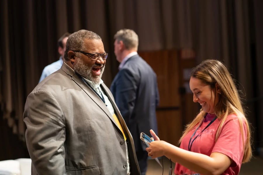 Man and woman discussing healthcare.